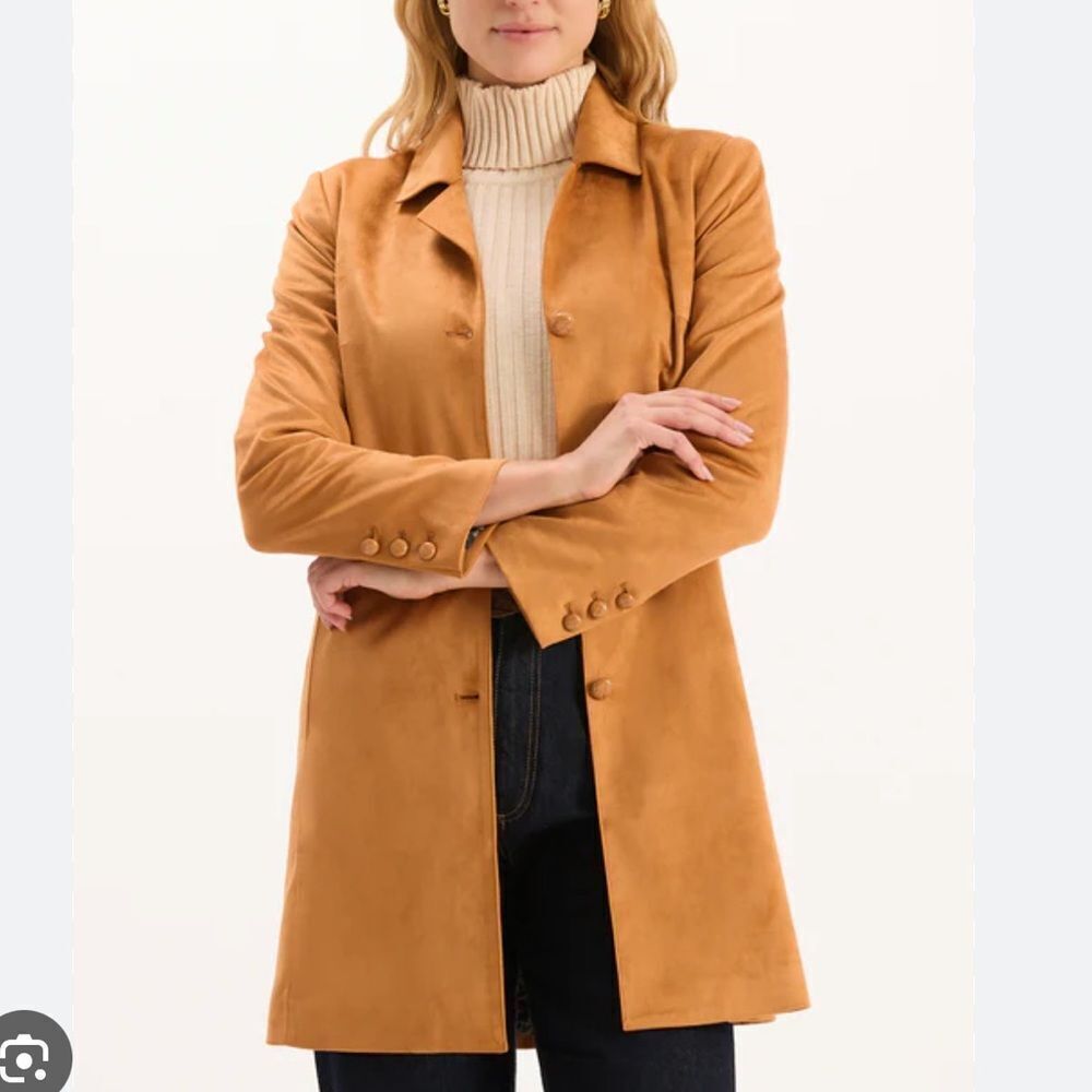 tyler boe Jordan Faux Suede Notch Collar Long Sleeve Jacket